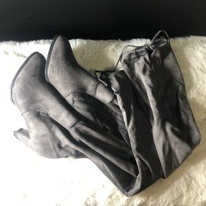 Gray Over the Knee Boots